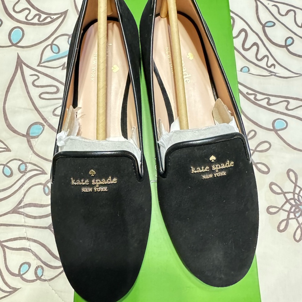 Kate Spade Black Suede Loafers